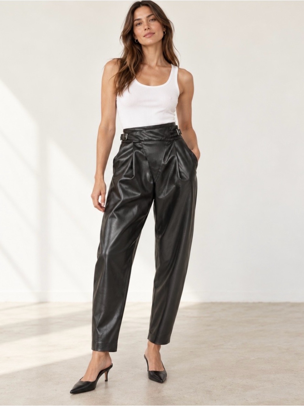 Agolde Vegan Leather Wrap Pant